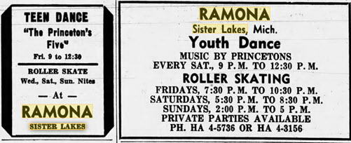 Ramona Ballroom/Dance Pavilion at Sister Lakes - 07 Sep 1962 Ads (newer photo)
